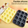 Silicone Cupcake Pan 12-Cup Cake Waffle Mold BPA Free Muffin Tray for Oven Non-Stick Dishwasher Safe Cupcake Baking Molds for Oven