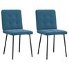 VidaXL Dining Chairs Set of 2 Blue Velvet, Chair, Living Room Chair, Accent Chair, Kitchen Chair, Dining Room Seat 4101067