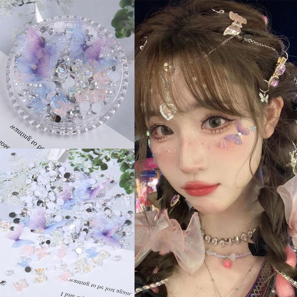 Bright Glitter Butterfly Sticker Self Adhesive Multi DIY Purpose Body And Decoration Face Makeu D1L3