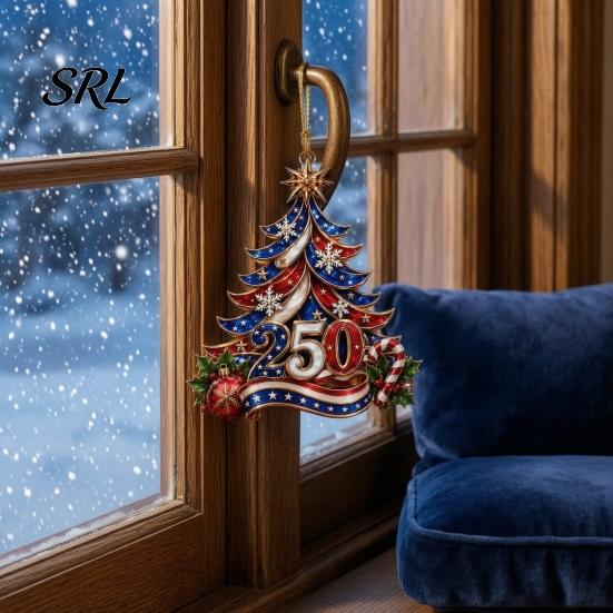 Acrylic Holiday Decoration Christmas Hanging Ornament, Glowing Tree Decor for Window Durable Pendant Wall, Festive Party Decoration, Indoor