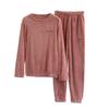 Women's Thickened Warm Lamb Cashmere Lapel Pajamas Pajamas Household Suit