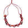[R1250] - Handmade Orange Red 'Aluminirock' Long Necklace - 100 Cm - 28x1. 5cm