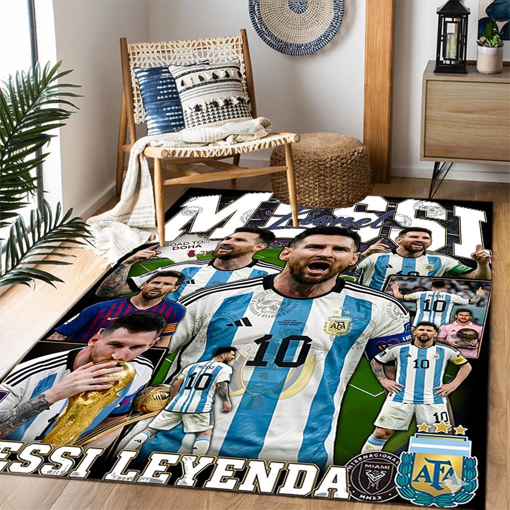 Argentina's Messi Celebration Floor Rug Office Rug Perfect for Foyer Living Rooms Balcony Hallway Antislip Carpet Decorate Offices