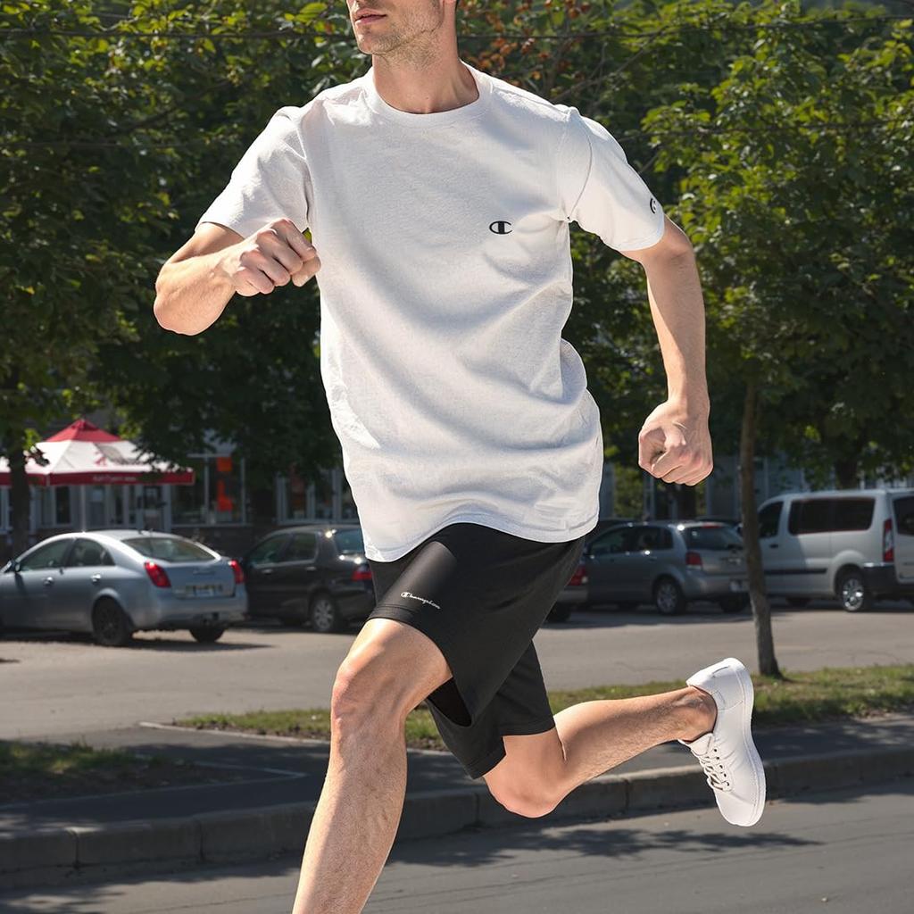 Champion Футболка-поло с коротким рукавом UV Quick One Point BASIC SPORTS Темно-синяя футболка, Защита, 100% полиэстер, Антибактериальная, Дезодорирующая, Быстросохнущая,