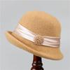 French Retro Top Hat Women's Warm Woolen Woolen Basin Hat Autumn and Winter Fashion Fisherman Hat