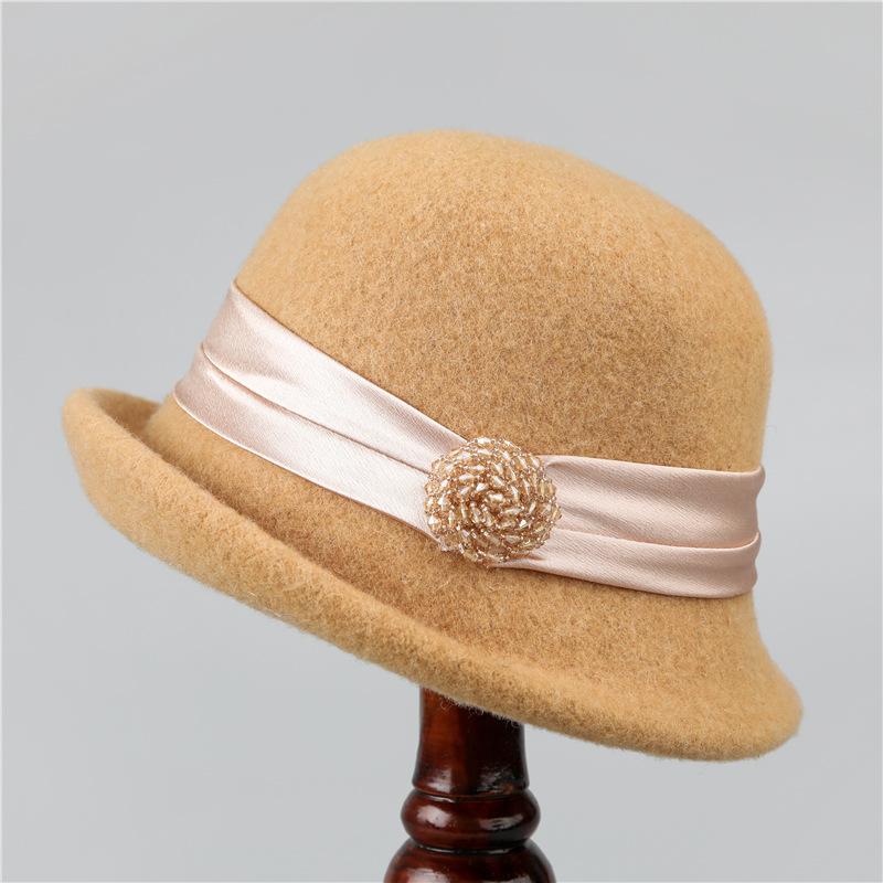 French Retro Top Hat Women's Warm Woolen Woolen Basin Hat Autumn and Winter Fashion Fisherman Hat