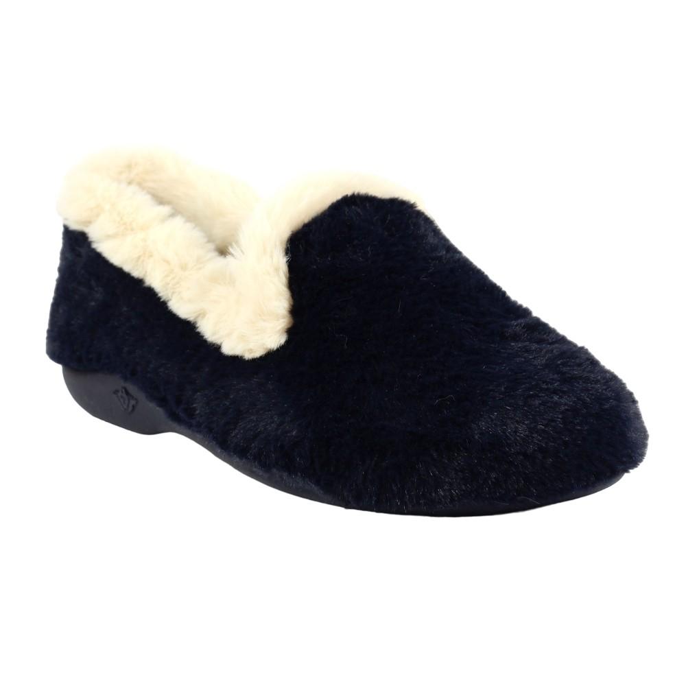 Lunar Womens/Ladies Shake Faux Fur Trim Slippers