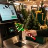 Festive Payment Tool Christmas Tap-to-Pay Wand, 3D Printed Credit Card Holder with Candy Unique Secret Santa Gift Cane Handle, Contactless Stick