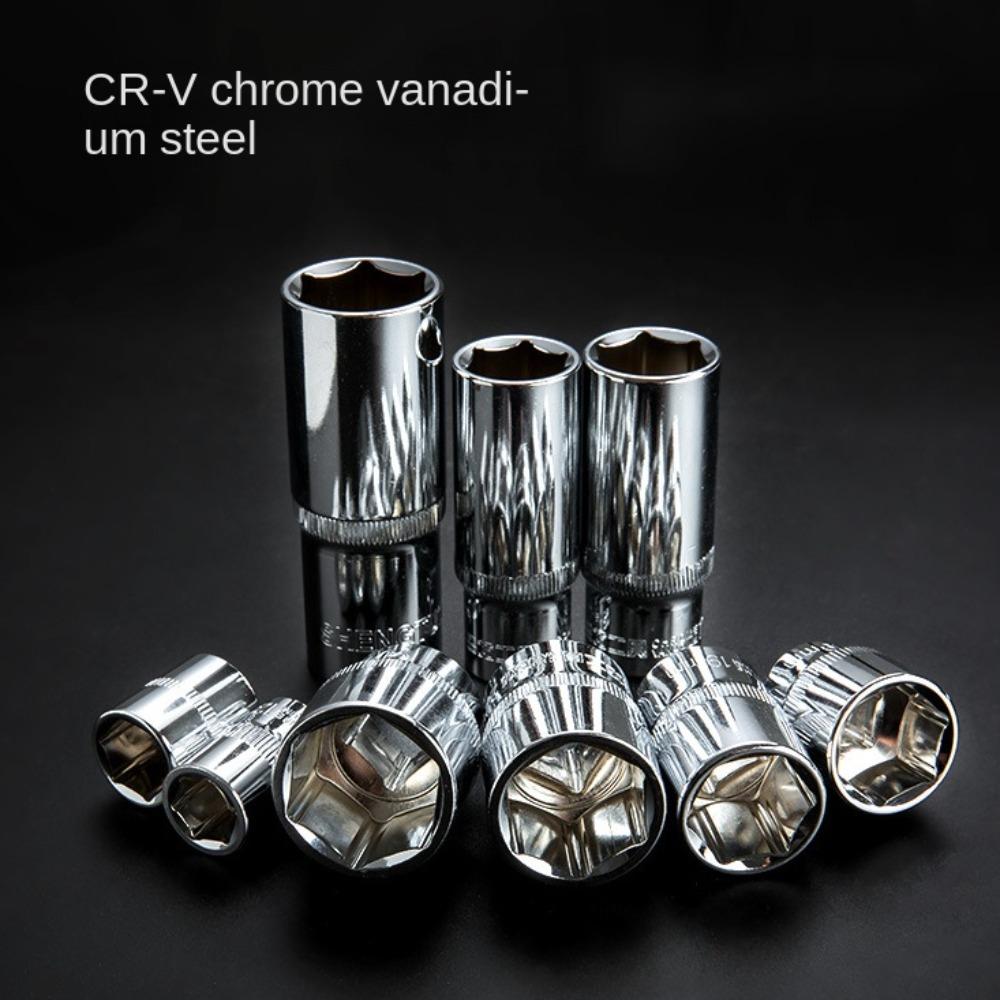 1/4 3/8 1/2 Hex Socket Chrome Vanadium Steel Sleeve Spanner New Wrench Head Set Wrench
