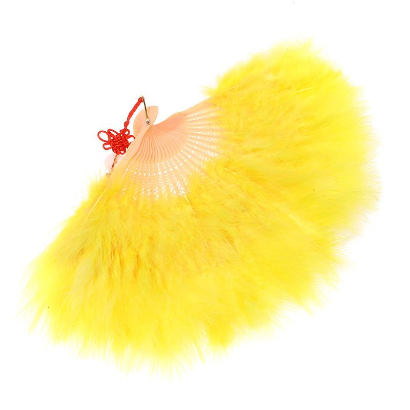 Feather Fan Hand Fan Chinese Style Adult Cheongsam Walk Show Nostalgia Fan Portable Folding Fan Square Dance Performance Props Summer