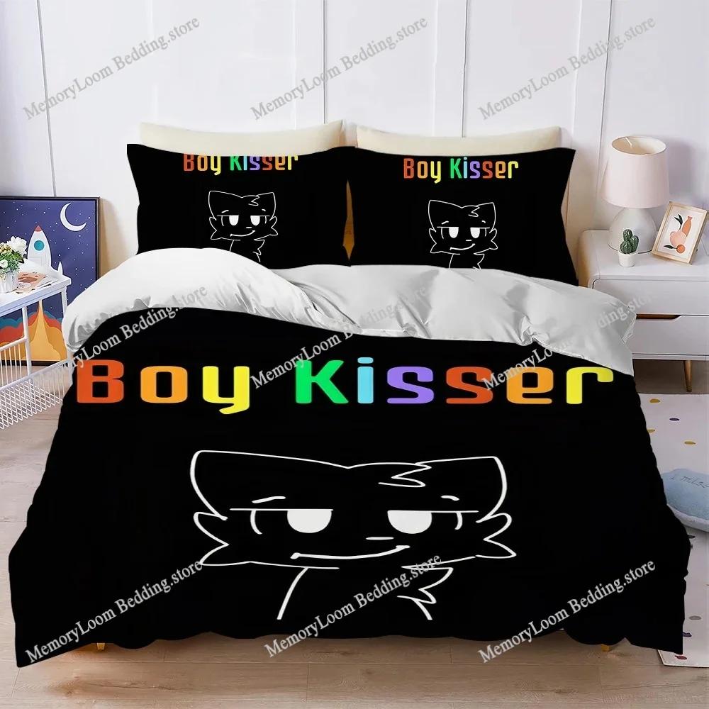 Boykisser Милый Кот Милый Комплект Пододеяльника Домашний Стиль Постельное Белье Мягкий Хлопок для Стирки Кровать Четыре Сезона Студенческое Общежитие Роскошный Подарок96