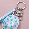 Cute Phone Pendant Fashionable Cow Print Hat Keychain Western Cowboy Hat Shaped Keyring Ornament Bag Charm Decoration
