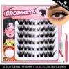 GROINNEYA DIY Eyelash Extension Kit Individual Lashes Cluster Mix Lash Clusters with Lash Bond and Seal and Lash Accessories