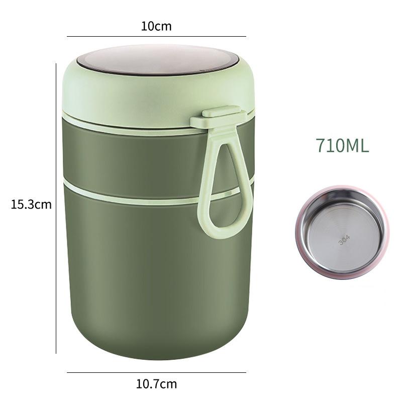 Insulated Stainless Steel Food Thermal Jar 530ml/710ml Soup Thermos Container Lunch Box for School Children Keeps Hot