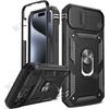 Чехол для iPhone 17 16 16e 15 14 13 12 11 Pro Max Plus Mini XS XR 8 Plus 8 7 SE Ударопрочный с подставкой 360 градусов для камеры