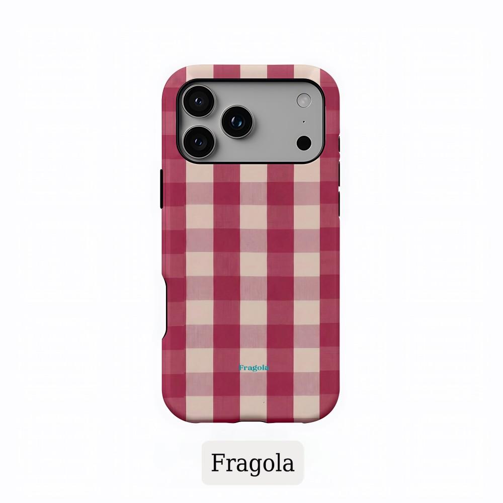 Чехол для телефона iPhone 17 16 15 14 13 12 11 X XS XR Air Pro Max Plus Роскошный Clmj Fragola Цветные решетки Двухслойная задняя крышка