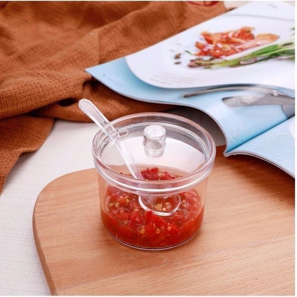 Anti-fall Acrylic Sugar Bowl Transparent Condiment Container Durable Seasoning Jar  Dining Table