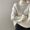 Casual Loose Outerwear Knit Tops Autumn Winter Fashion Sexy Off Shoulder Turtleneck Sweater Pullovers Women Solid Clothes 28353
