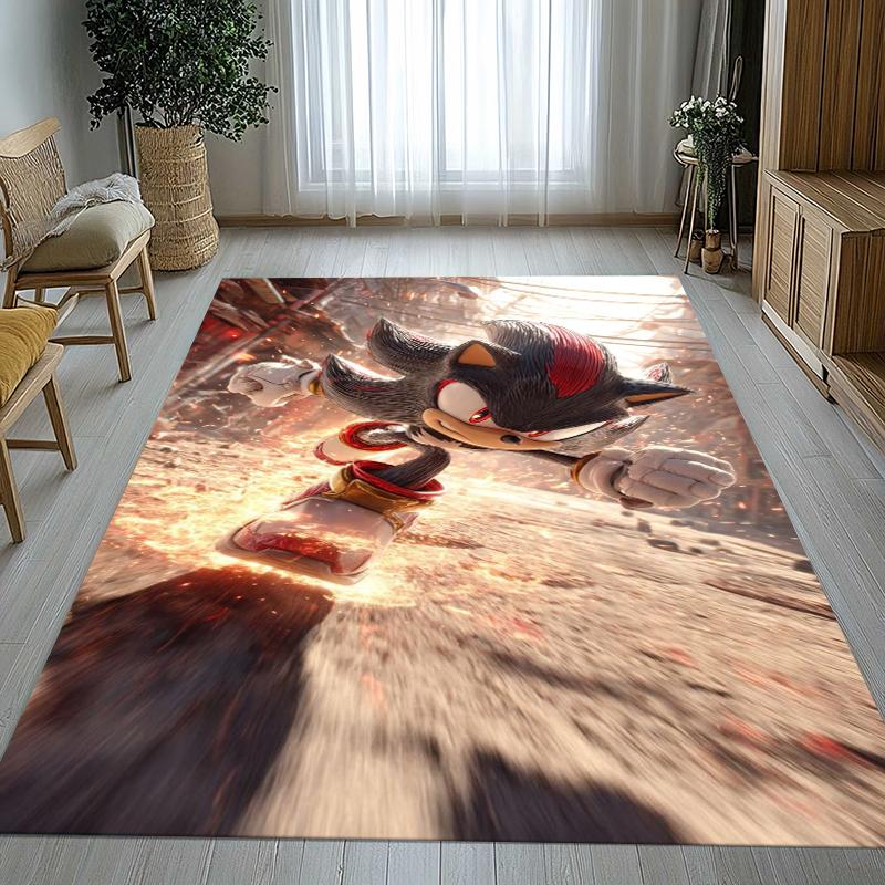 Retro S-Sonic Cartoon Games Living Room Non-Slip Area Rug Soft Carpet for Bedroom Kids Playroom Sofa,Home Decor Doormat Gift