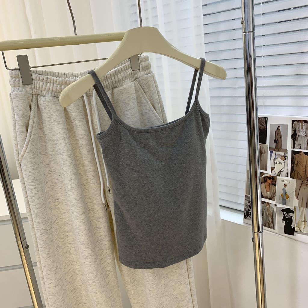 Майка-топ для женщин с нагрудными вкладышами в качестве основы, фиксированная цельная чашка, нижнее белье