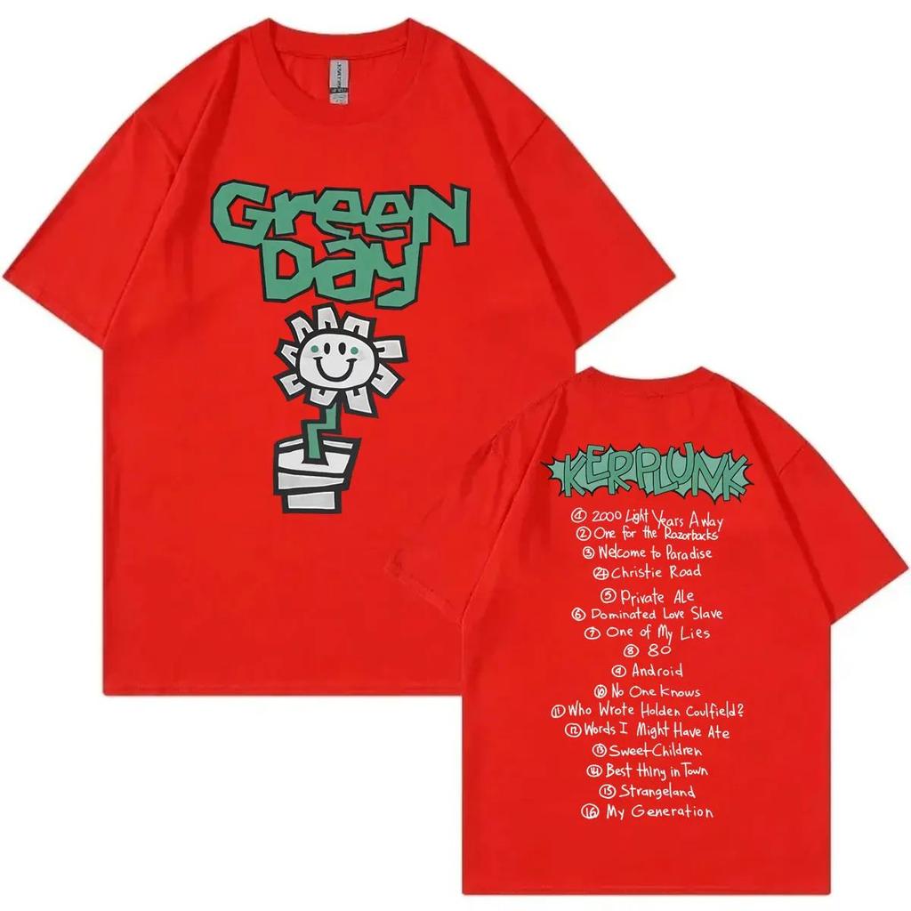 Rock Punk Band Green Day Kerplunk Album Merch Tshirts Fashion Hip Hop Print T Shirt Summer Casual Loose Short Sleeve Unisex