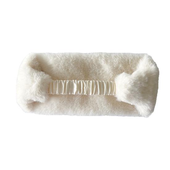 Зимняя повязка на голову с подкладкой из искусственного меха, однотонная, согревающая уши, с эластичными телескопическими ремешками, наушники