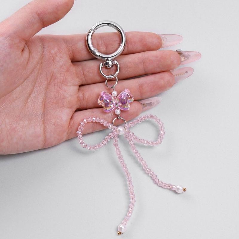 Fashionable Bowtie Charm Stylish Bowknot Shaped Keychain Bag Ornament Butterfly Knot Jewelry for Purses and Accessories