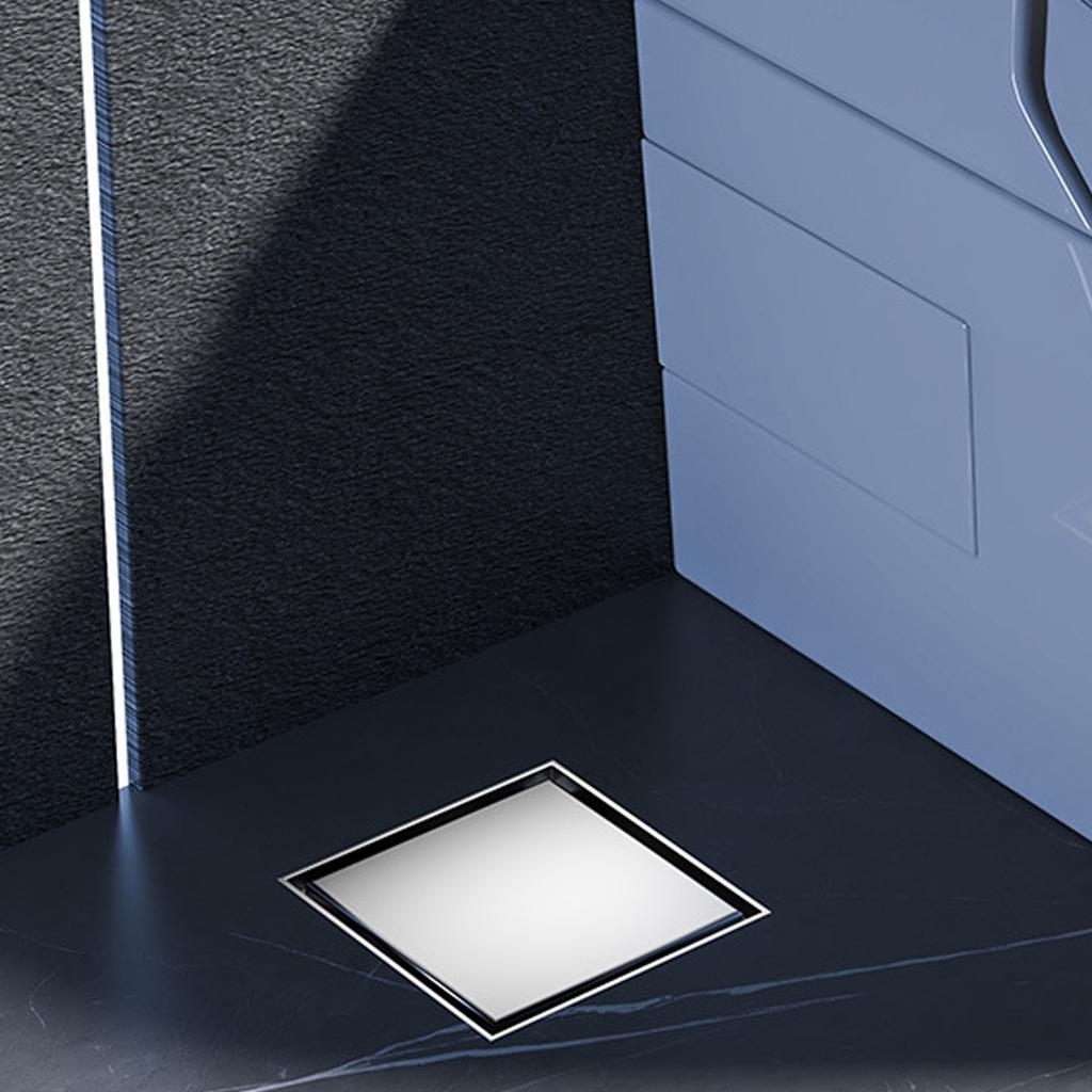 Сливной трап для пола 10*10 см, антизапаховый слив для ванной, дезодорирующий квадратный, сделай сам, черный, заглушка для фильтра для душа, труба из нержавеющей стали 304