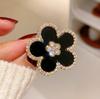 Брошь с эмалью и стразами, пятилистник, женская, унисекс, корсаж, многоцветная, модный значок, украшение для платья, подарки