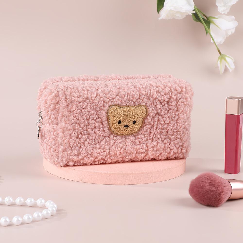 Корейская мультяшная симпатичная косметичка, переносная сумка для хранения туалетных принадлежностей с рисунком из мультфильма, новая мягкая косметичка с принтом медведя