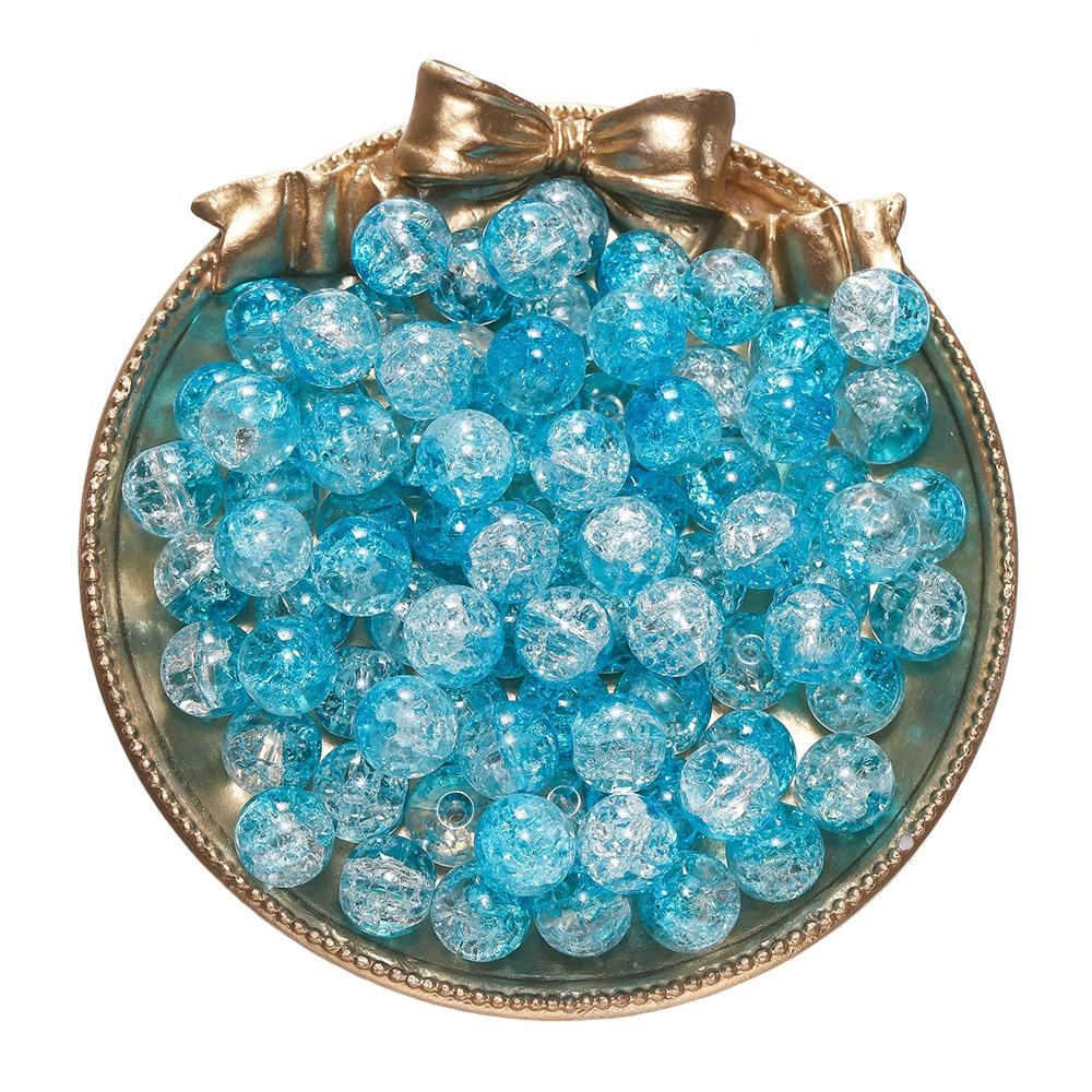 4 6 8 10mm Cracked Crystal Beads High-Quality Dual Color Glass Beads Snow Crack Crystal Beads for Jewelry Making DIY Bracelet