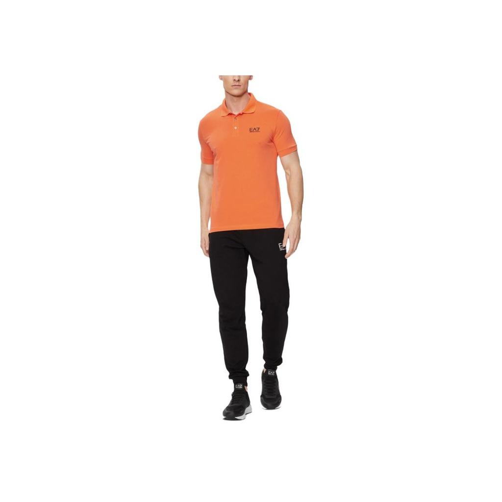 Emporio Armani Ea7 Однотонная футболка-поло с логотипом-буквой, короткий рукав, мужская, оранжевая 8NPF04-PJM5Z-1661