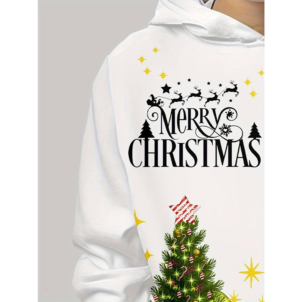 Счастливого Рождества мультяшный Санта-Клаус и принт с рисунком елки, повседневный и удобный пуловер с длинным рукавом