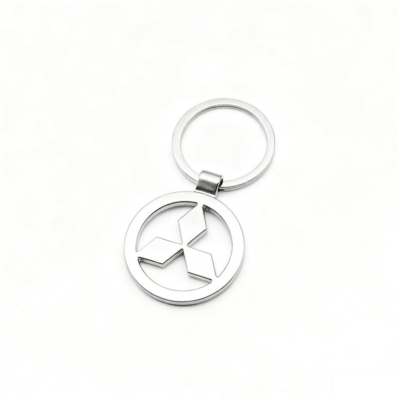 1Pc 3D Metal Car Keychain For Mitsubishi ASX Lancer EVO Pajero Outlander L200 Lancer PU Leather Emblem Key Ring Auto Accessories
