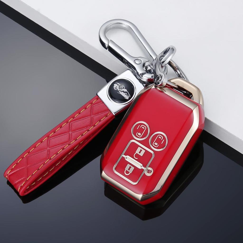 Kinotaka TPU Key Cover for Suzuki New Spacia New Jimny 64 Delica and Both Side Sliding Custom Design Holder, 4-Button, Vehicles, Custom, Series, D2,