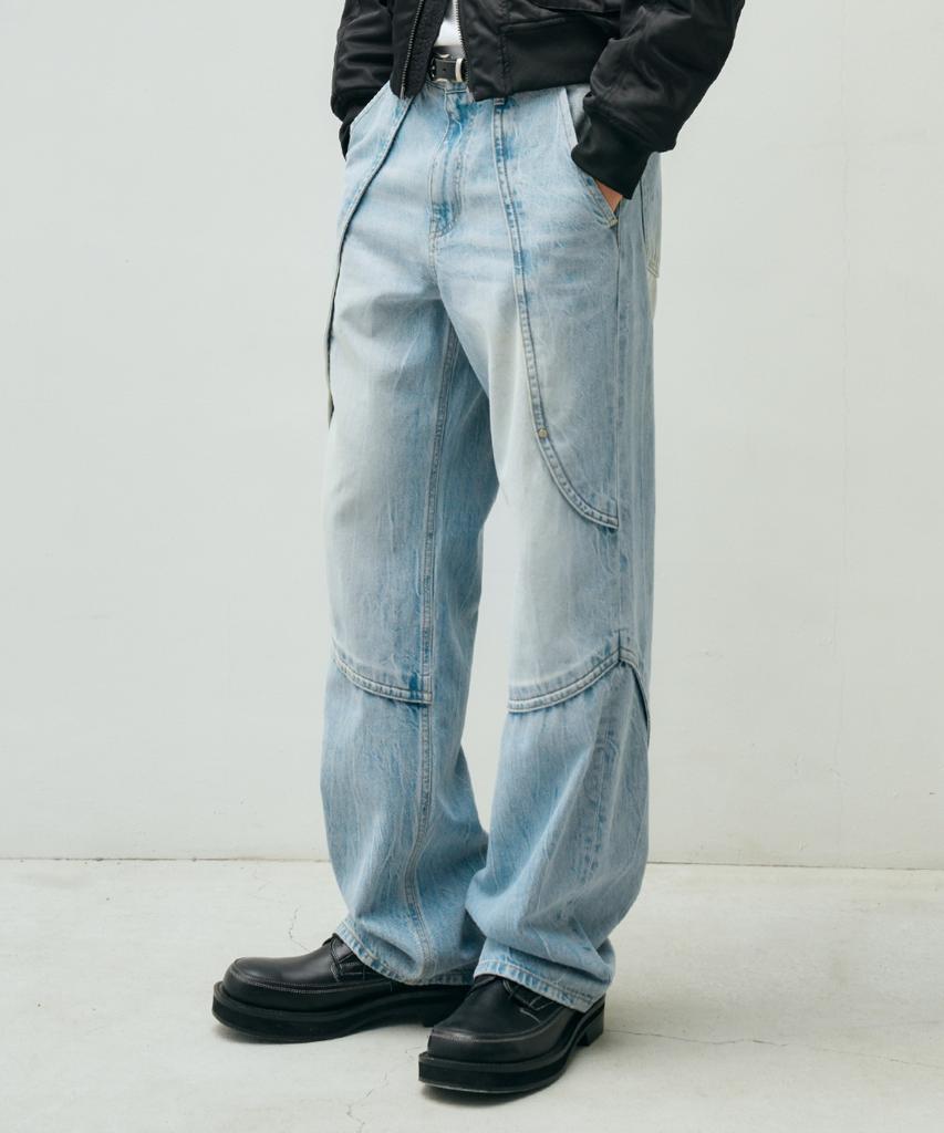 MINAV Youthful Wide Denim Pants [Light Blue]
