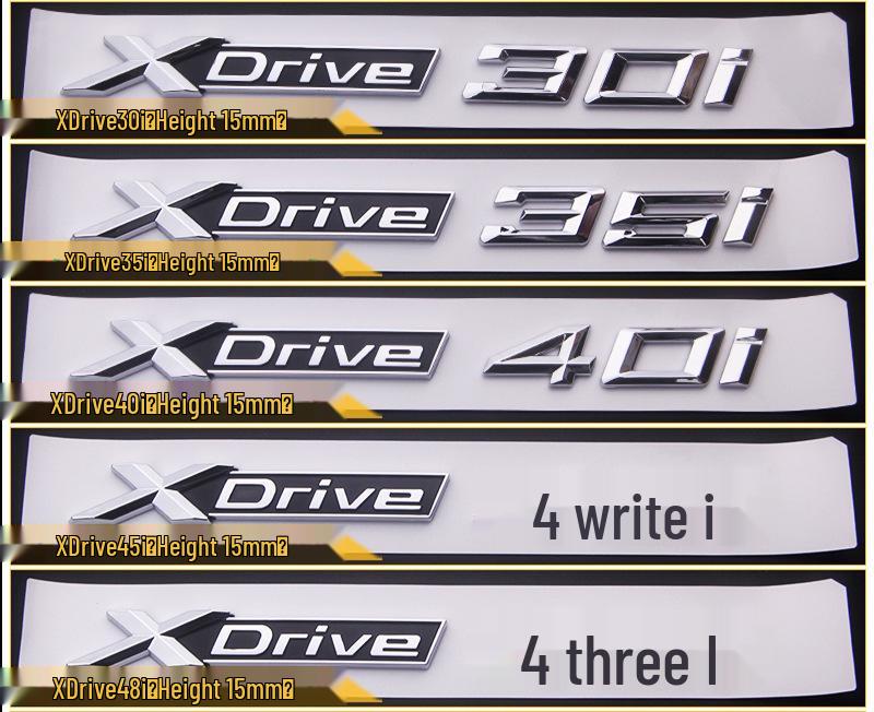 Совместимый значок для BMW X1/X3/X5/X6: Модели xDrive 20i, 28i, 30i, 35i, 40i