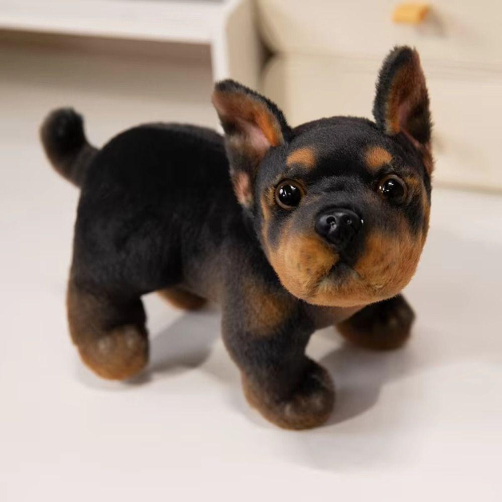 Simulation Stand French Bulldog Plush Realistic Baggle Dog Toy Dog Stuffed Doll Girls Gifts