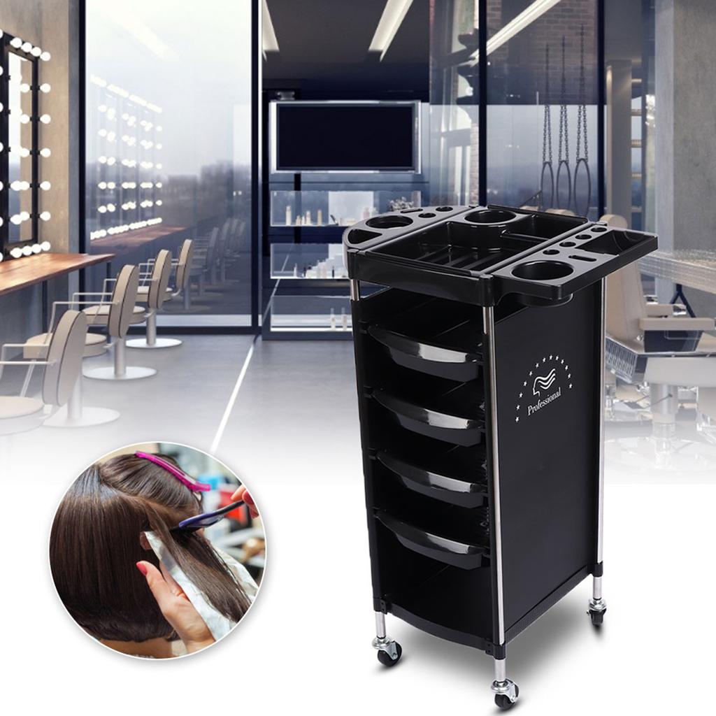 6 Layers Multi Functional Hair Salon Tool Storage Cart Trolley with Universal Wheels