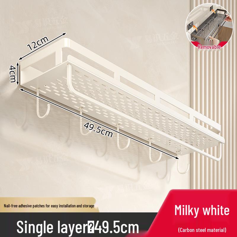 Роскошная настенная полка для ванной комнаты со штангами для хранения без сверления