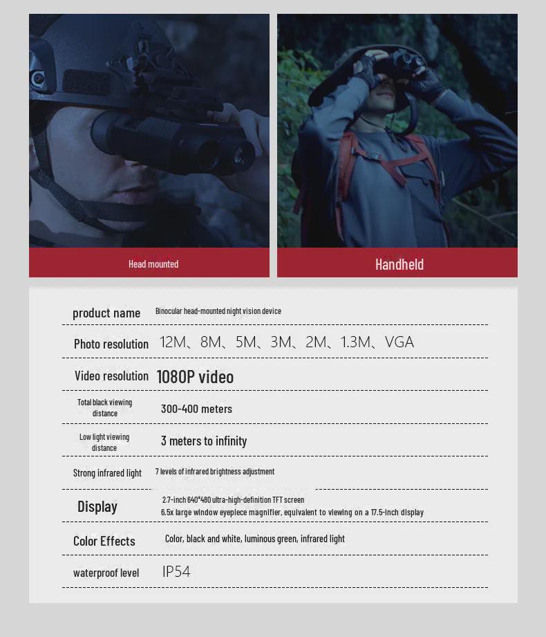 HD 1080P Waterproof Night Vision Binoculars with 2.7" Screen - NV8160