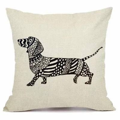 Christmas Sausage Style Cushion Cover Christmas Dog Christmas Home Decorative Pillow Cover Merry Gift 45X45Cm