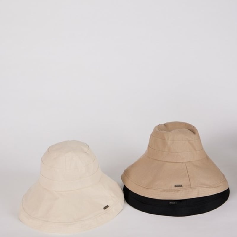 LALA Linen Wide Hat - Black