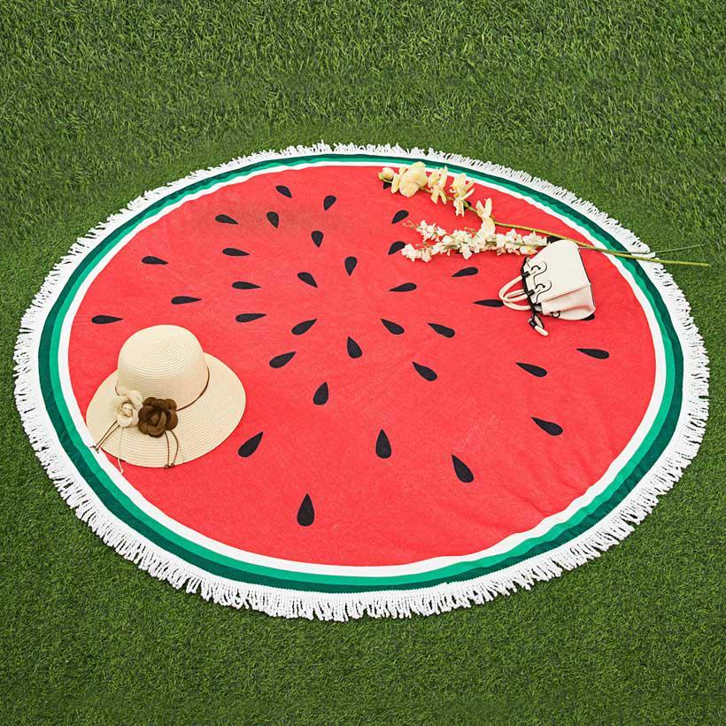 Круглое пляжное полотенце WHQ 600G 150CM с геометрическим принтом пончиков ПОЛОТЕНЦА ДЛЯ ДУША ИЗ МИКРОФИБРЫ Круглые банные полотенца Bohemia Шаль Коврик Толстый