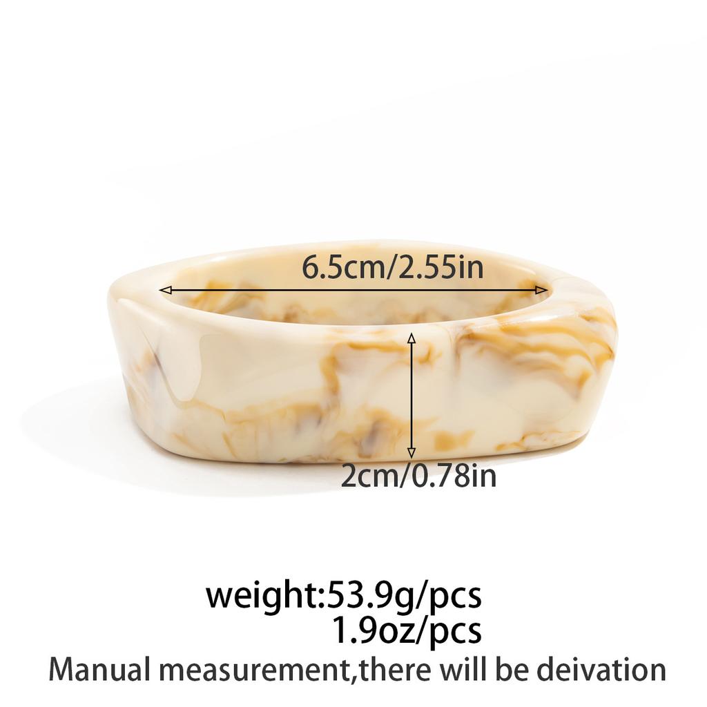 DIEZI 8 Style New Bohemian Beige White Acrylic Resin Bangles Exaggeration Fashion Geometric Wide Bangles Bracelets For Women Men