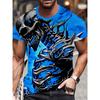 Men's 3D Horror Skull Print T Shirt Casual Comfortable Round Neck Short Sleeve Tee Pullover T-shirt Top Street Fashion Clothing