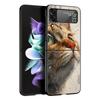 Cute Cat Hard PC Phone Case For Samsung Galaxy Z Flip 7 6 5 4 Black Cover For Galaxy Z Flip 3 Foldable Shell Fundas Capas Coque