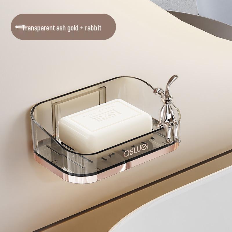 Настенная двухъярусная мыльница: Решение для хранения в ванной комнате высокого класса, не требующее сверления