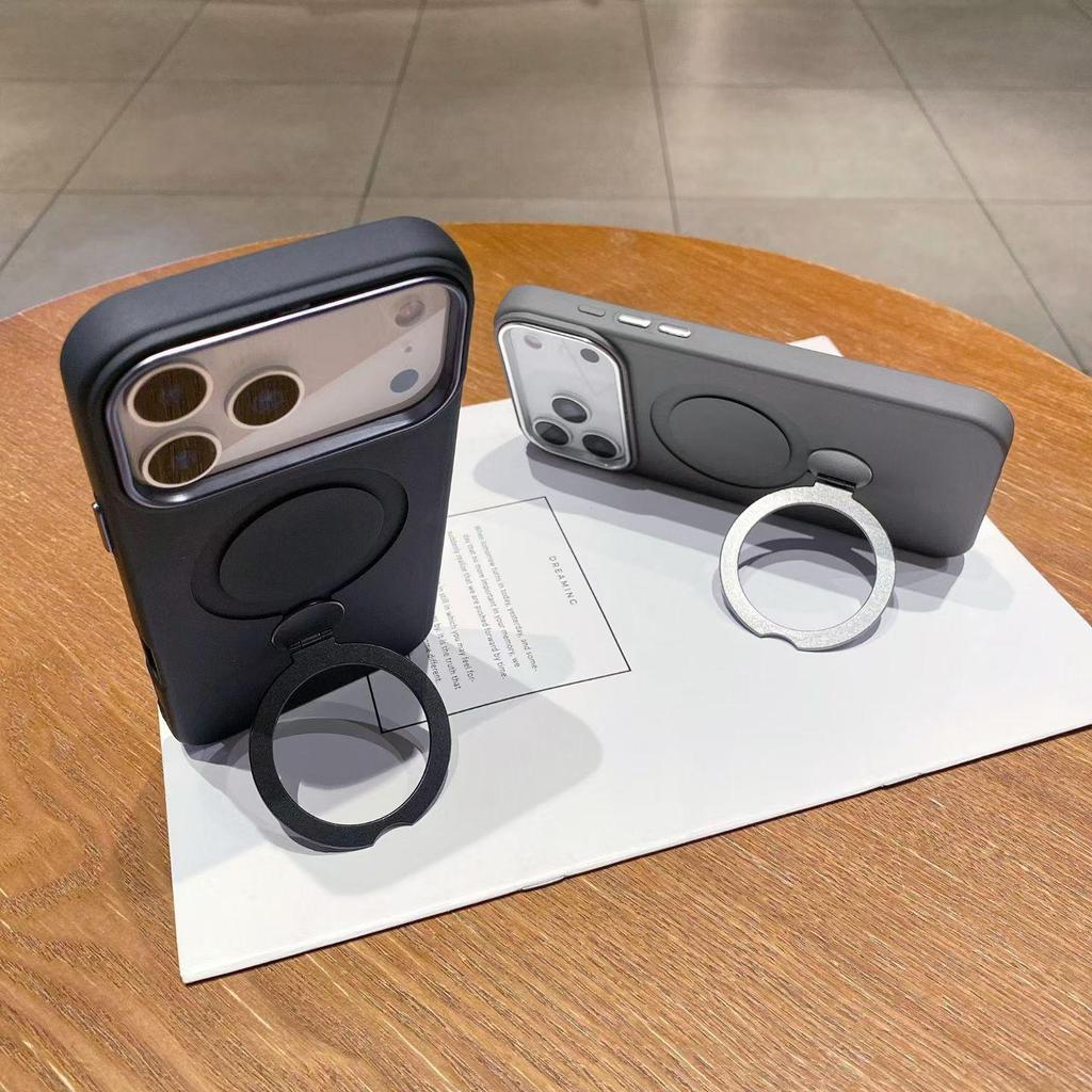 Магнитный чехол-подставка из жидкого силикона для iPhone 17 Pro Max и Samsung S25U - Защита от падений