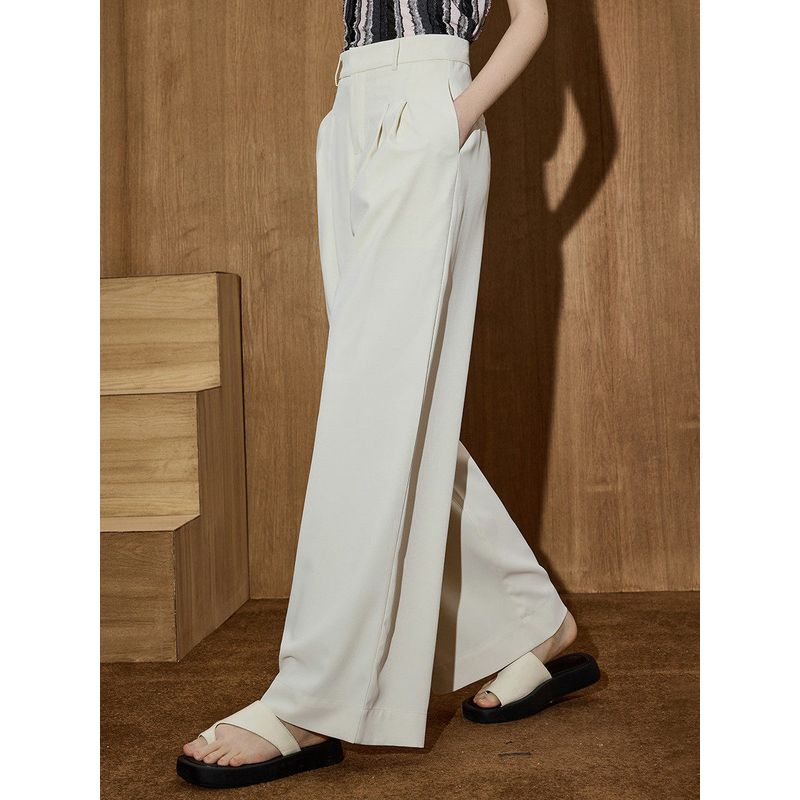 Coolhut Loose Casual Slimming Straight Wide-Leg Pants High-Waisted Drapey Dress Pants 2025 Women's Casual Pants Thin Style